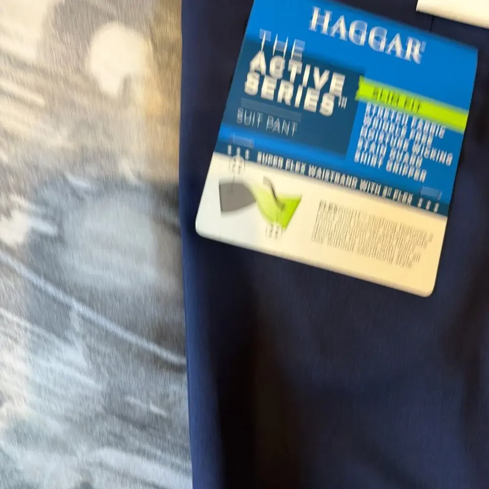 Haggar Men’s New The Active Series Flex Suit Pants 30 x 32 Slim Fit 419 Midnight